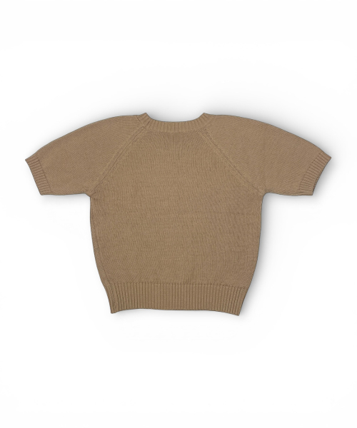 Raglan Half-Sleeve Knit (Brown)