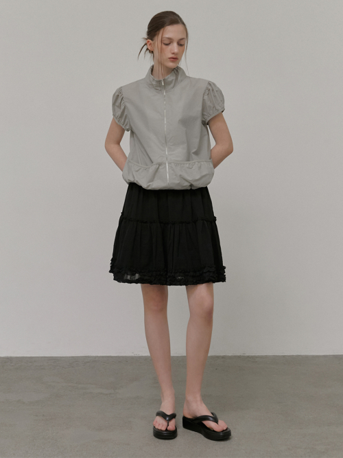 Shirring Puff Wind Jumper, Light Khaki