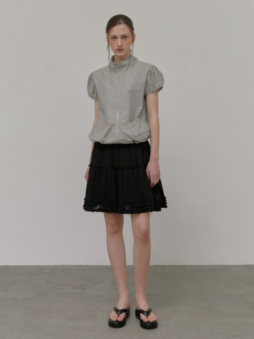 Shirring Puff Wind Jumper, Light Khaki