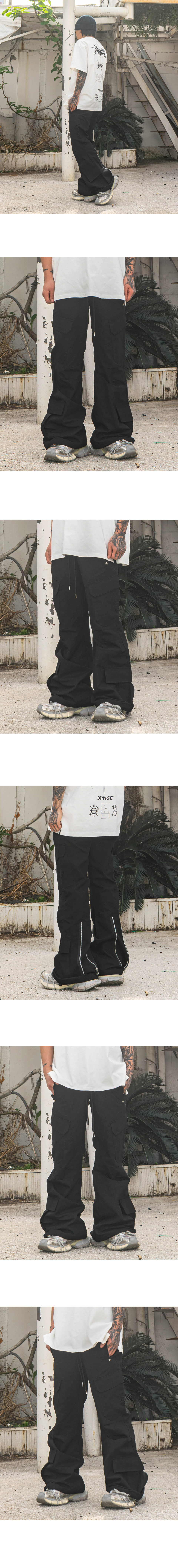 パンツ (1) DENAGE Lip Stop Flare Cargo Pants MUSINSA公式 | DENAGE Lip Stop Flare Cargo Pants Black 0303