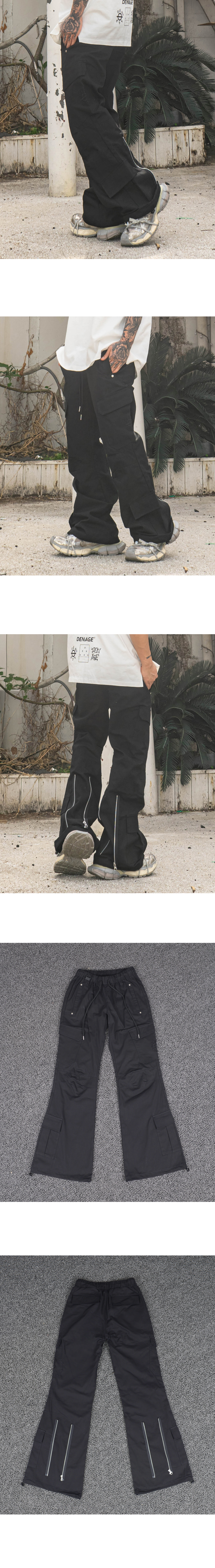 パンツ (1) DENAGE Lip Stop Flare Cargo Pants MUSINSA公式 | DENAGE Lip Stop Flare Cargo Pants Black 0303