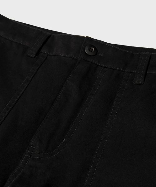 Широкие брюки карго из вареного хлопка (Black)