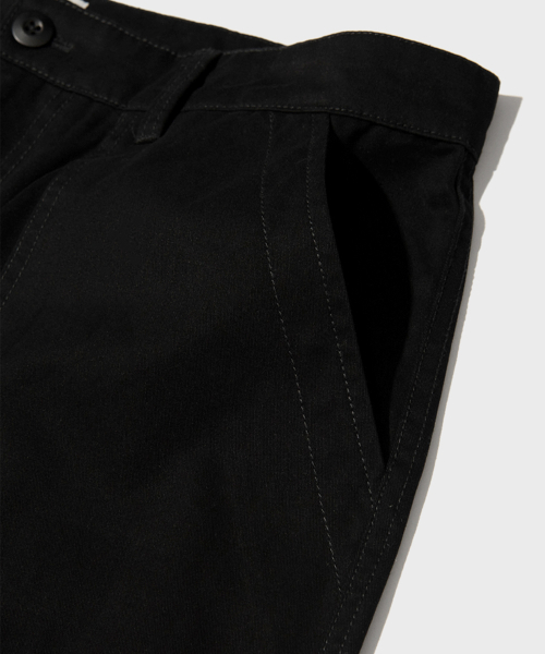 Широкие брюки карго из вареного хлопка (Black)