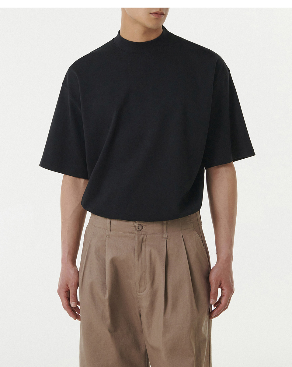 Tシャツ・カットソー *MUSINSA STANDARD* Oversized Mock Neck T-Shirt Grayish Beige MUSINSA | MUSINSA STANDARD Oversized Mock Neck T-Shirt