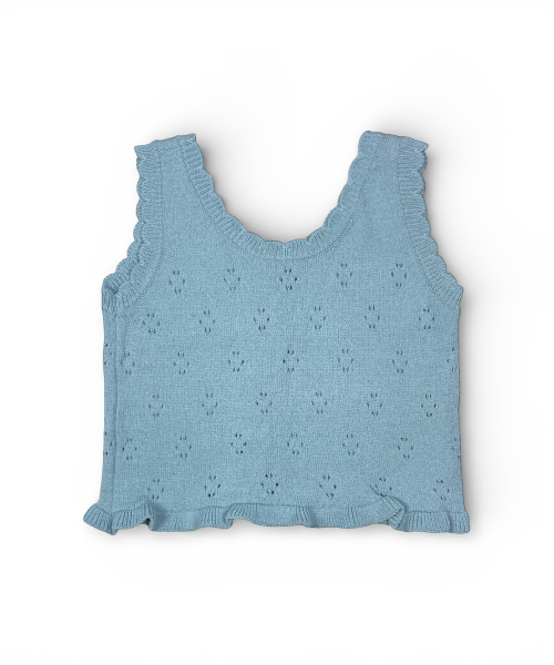 Pony Rayon Knit Vest (Blue)