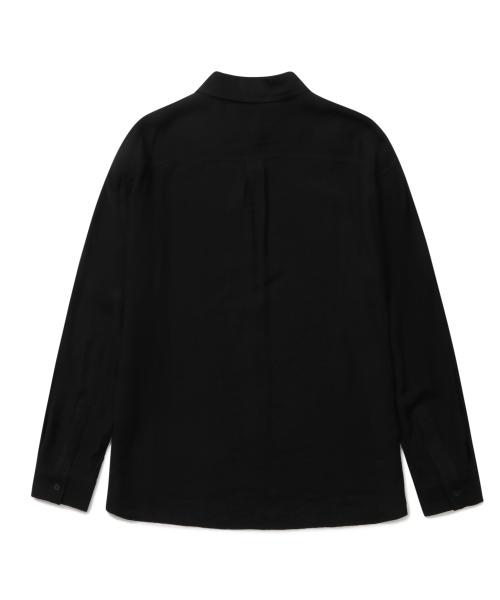 Легкая плиссированная рубашка оверсайз (Black)