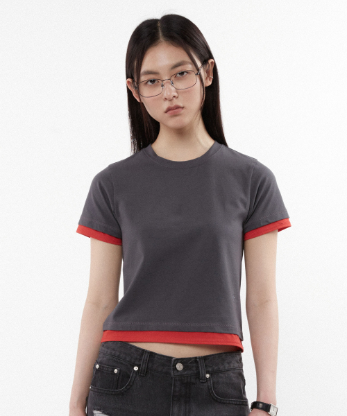 (Women) Layered Short Sleeve T-Shirt