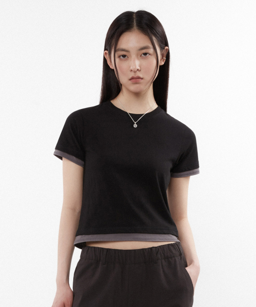 (Women) Layered Short Sleeve T-Shirt