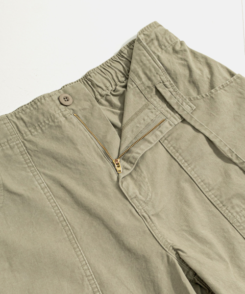 Washed Cotton Surf Shorts Khaki Beige