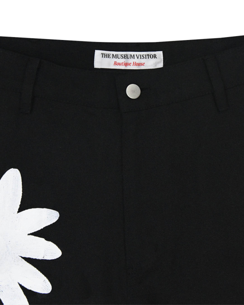 HAND PAINTED FLOWER CITY PANTS (BLACK)
