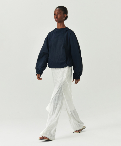 Layered Slim Boots Cut Pants - White