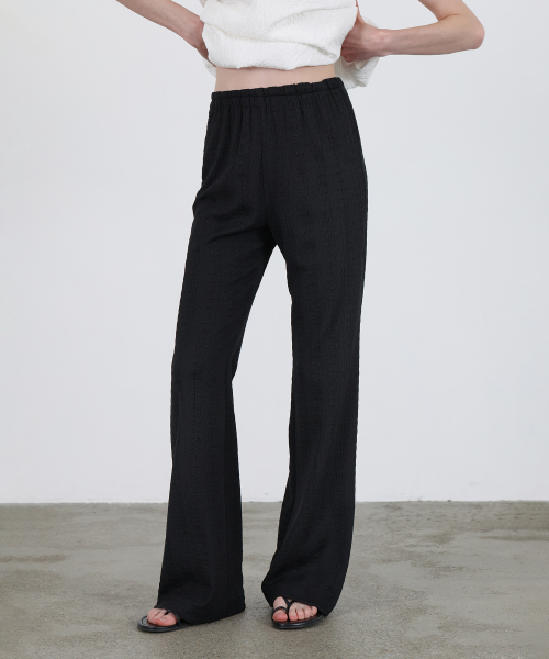 Layered Slim Boots Cut Pants - Black