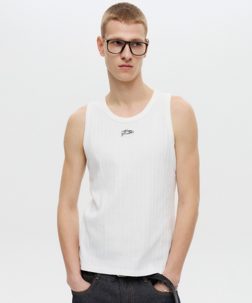 Майка с металлическим логотипом White