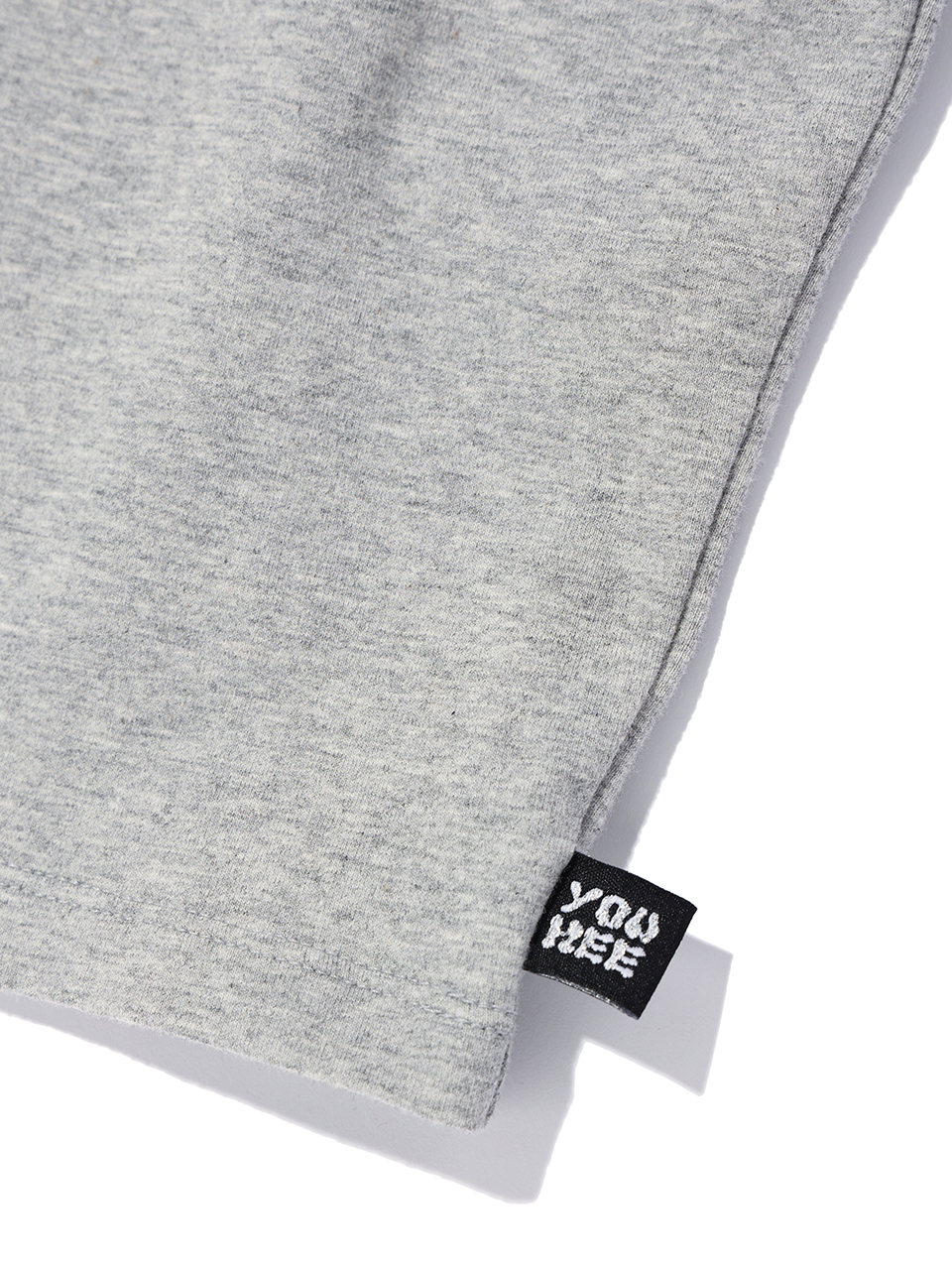 MUSINSA | YOUHEE LACE LETTERING BABY T-SHIRTS MELANGE GREY
