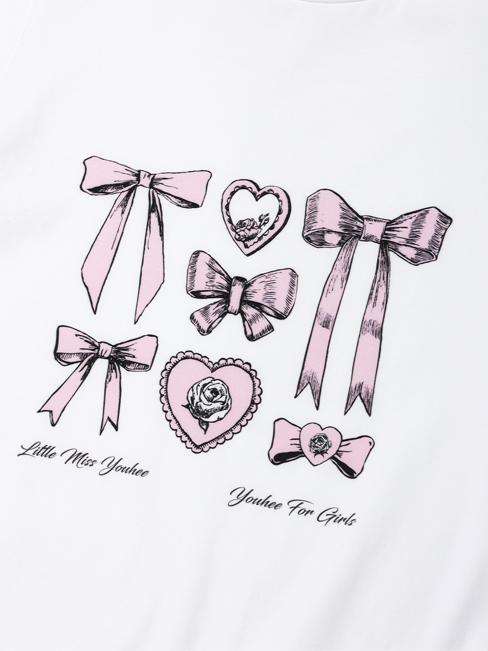 【関税・送料込み】YOUHEE（ユヒ）RIBBON GRAPHIC CROP T-SHIRTS ☆送料・関税込☆YOUHEE☆RIBBON GRAPHIC CROP T-SHIRTS