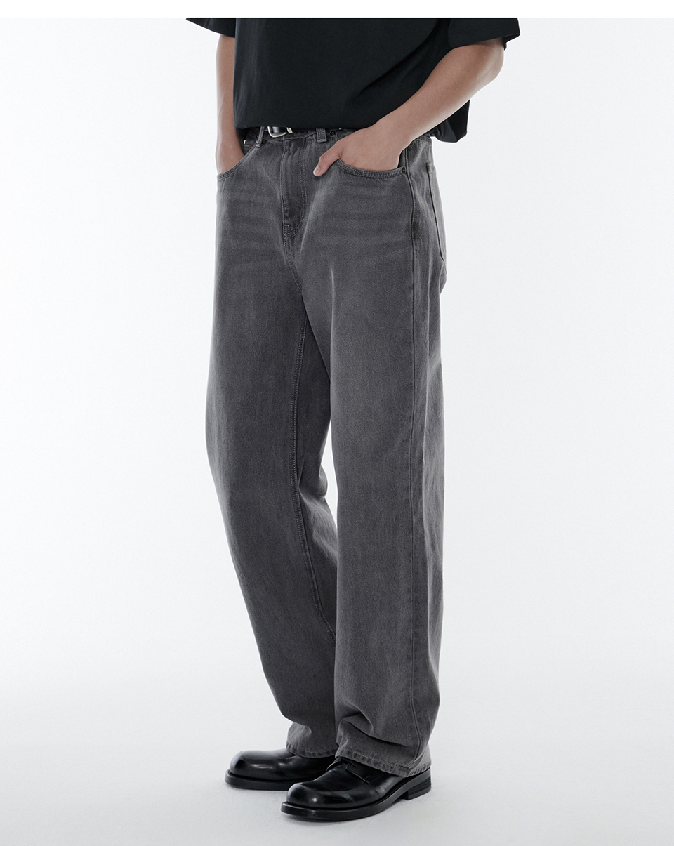 ★MUSINSA STANDARD★ Pray Side Loose Straight Denim Pants Wa MUSINSA | MUSINSA STANDARD Loose Straight Denim Pants [Gray]