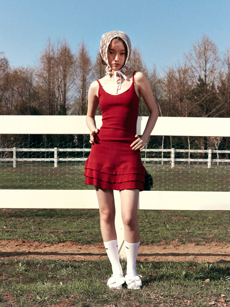 ワンピース YOUHEE EYELET FRILL DRESS RED MUSINSA | YOUHEE EYELET FRILL DRESS RED