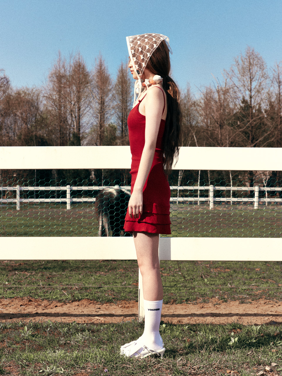ワンピース YOUHEE EYELET FRILL DRESS RED MUSINSA | YOUHEE EYELET FRILL DRESS RED