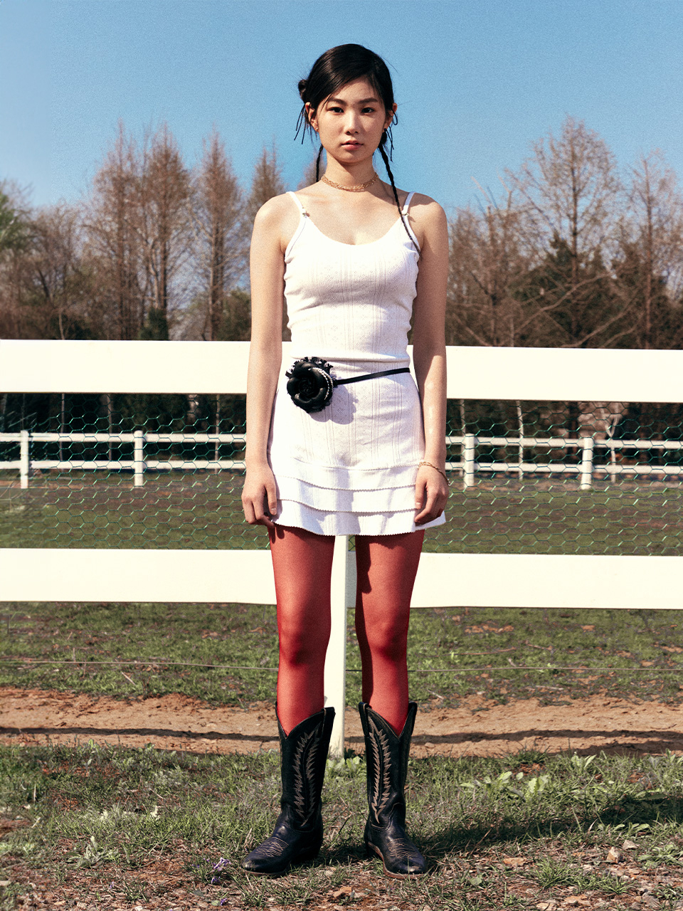 【YOUHEE】 EYELET FRILL DRESS (2color) ★韓国の人気★ MUSINSA | YOUHEE EYELET FRILL DRESS WHITE