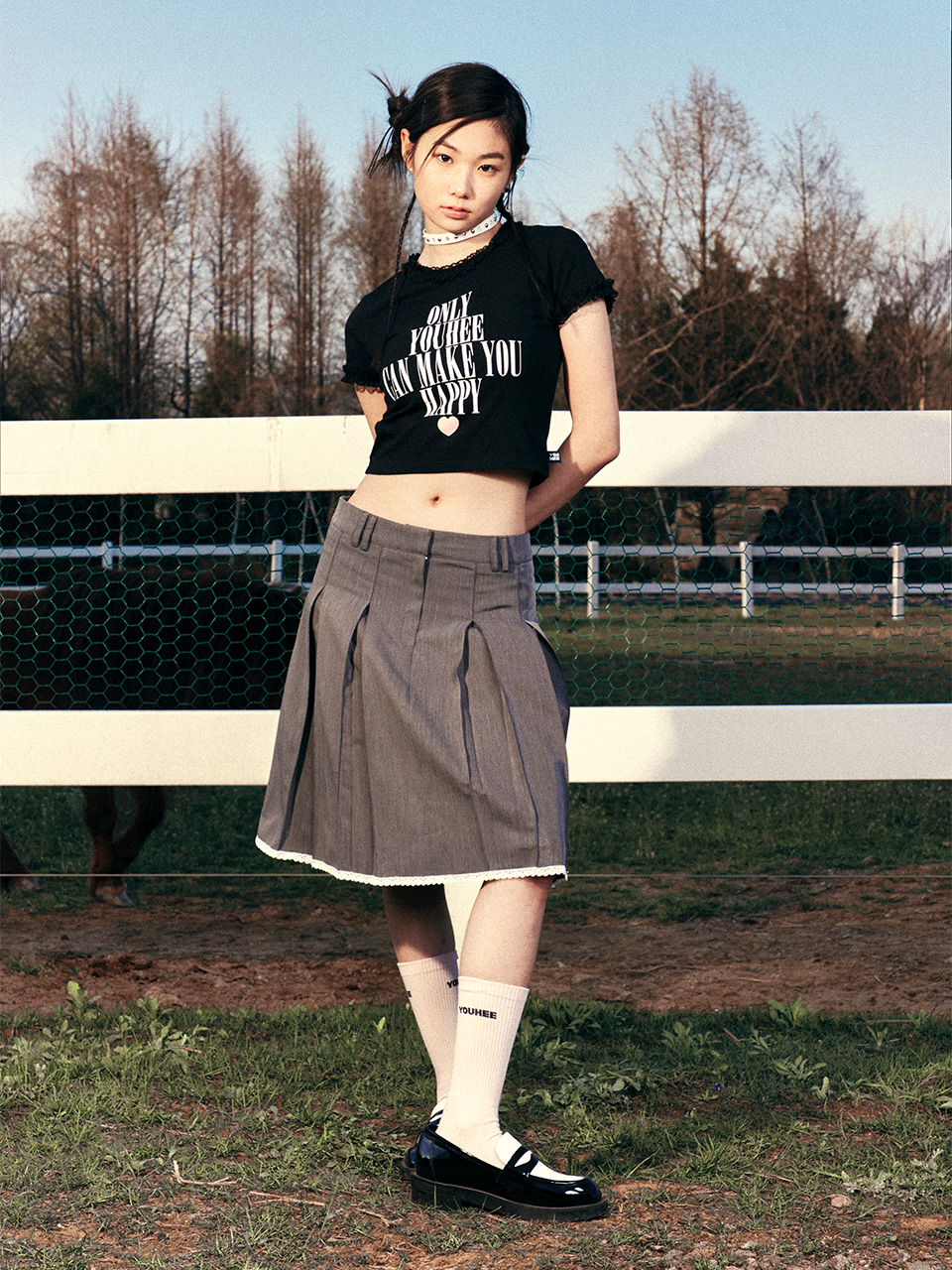 韓国人気 [YOUHEE] LACE TRIMMING LETTERING T-SHIRTS MUSINSA | YOUHEE LACE LETTERING BABY T-SHIRTS BLACK
