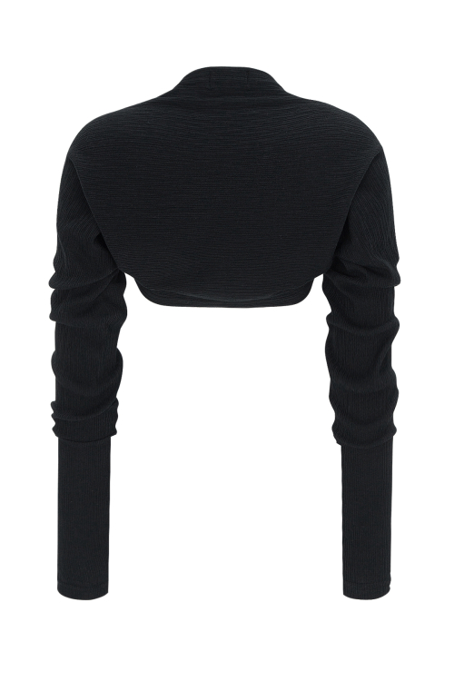 COTTON BASIC BOLERO-BLACK