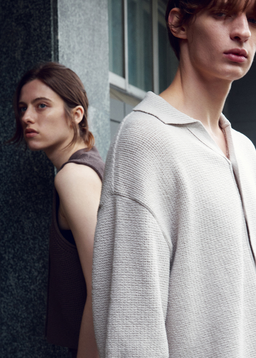 Cotton linen drawstring waist vest_Wood
