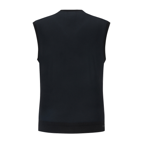 Perforated Fabric Jersey Vest_Black