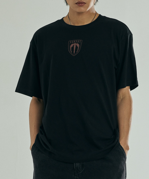 Leaves Bone Short Sleeve (Black)