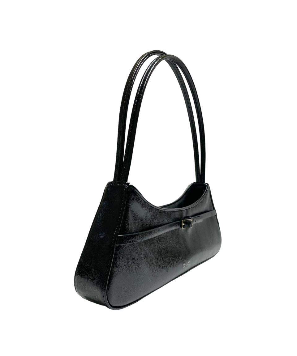 MUSINSA | TTMAB Mini Buckle Small Baguette Bag - 2A.M. Black