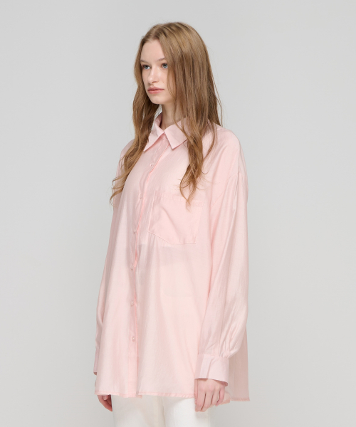 wrinkle-free oversized рубашка розовый