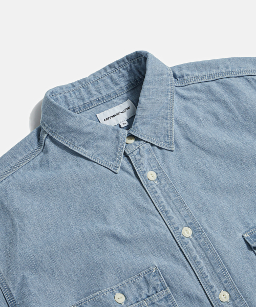 Chambray S/S Work Shirt Washed Blue