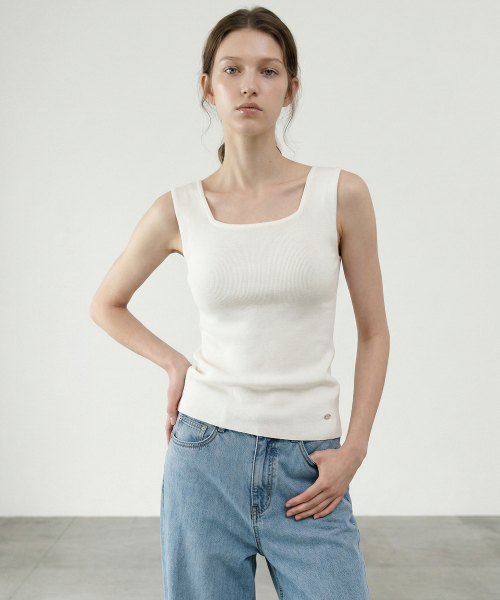 Трикотажный топ CHLOE SQUARE NECK SLEEVELESS KNIT (3 цвета)