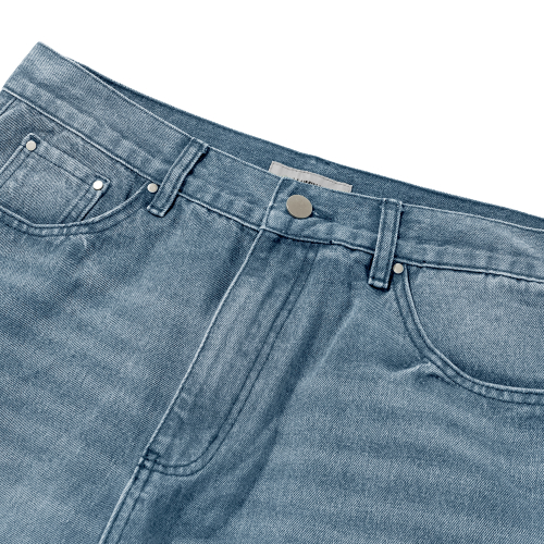 Damage Washed Denim Pants - Sky Blue thumbnail 9