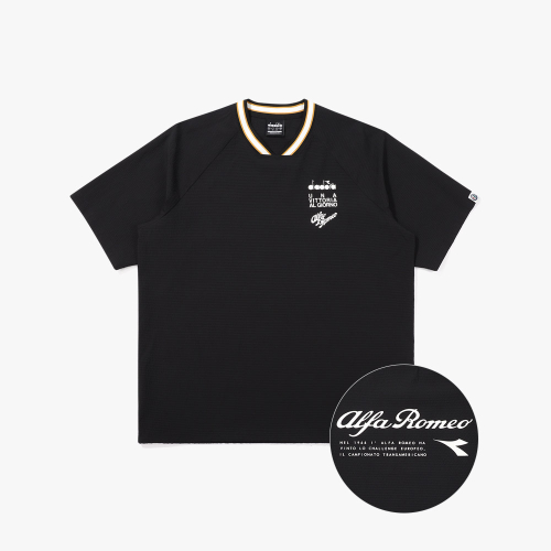Футболка Alfa Romeo из жатки BLACK