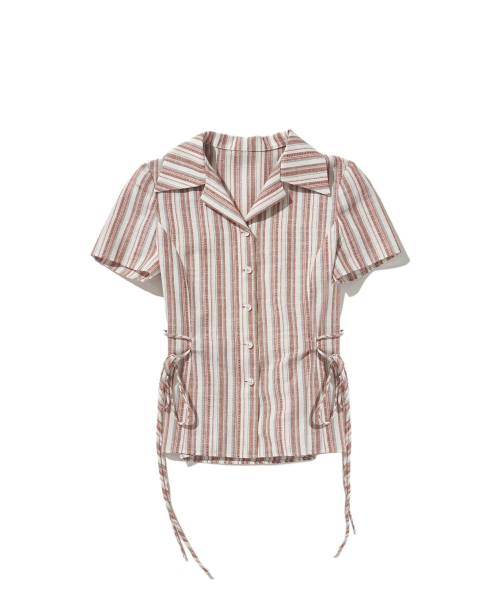 lotsyou Nostalgia Half-sleeve Shirket Brown