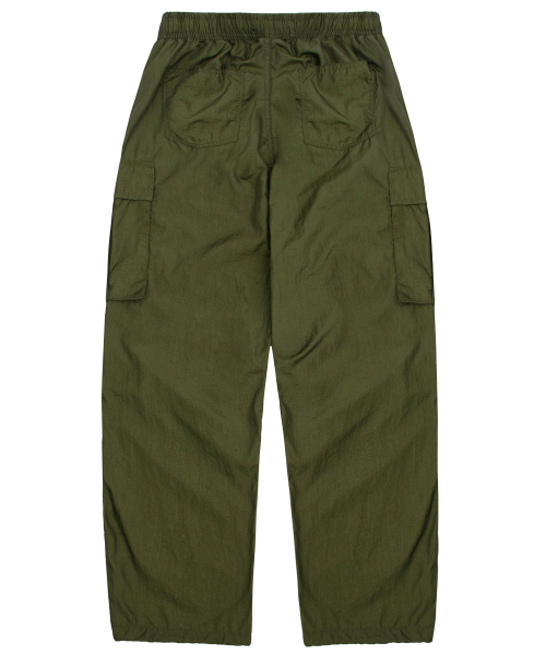 Nylon Pin-tuck Cargo Pants - Green