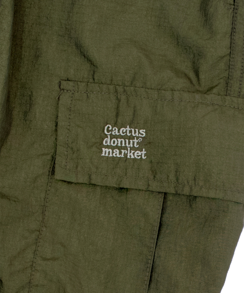 Nylon Pin-tuck Cargo Pants - Green