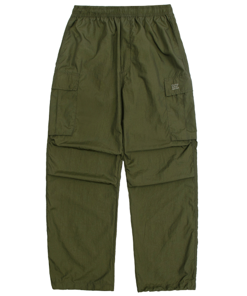 Nylon Pin-tuck Cargo Pants - Green