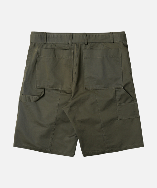 CHINO BELTED WORK BERMUDA SHORTS MUD