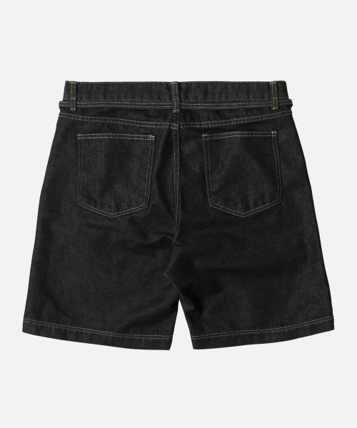 STRING DENIM SHORTS BLACK