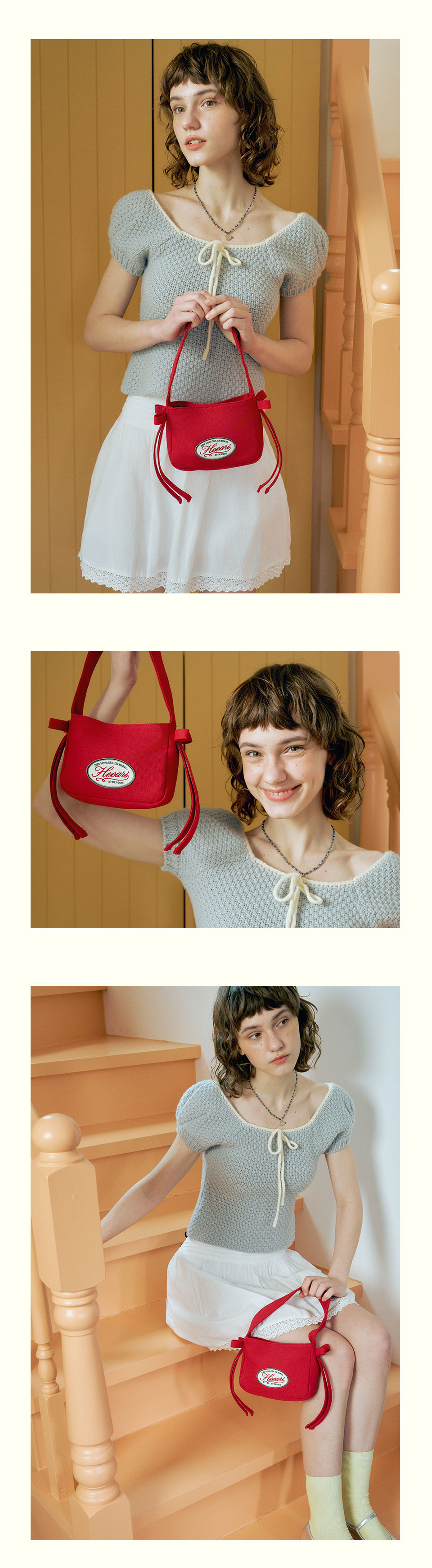 ★HEEARI★ [2nd Reorder] Lily Ribbon Mini Tote Bag_Red MUSINSA公式 | HEEARI Lily Ribbon Mini Tote Bag_Red