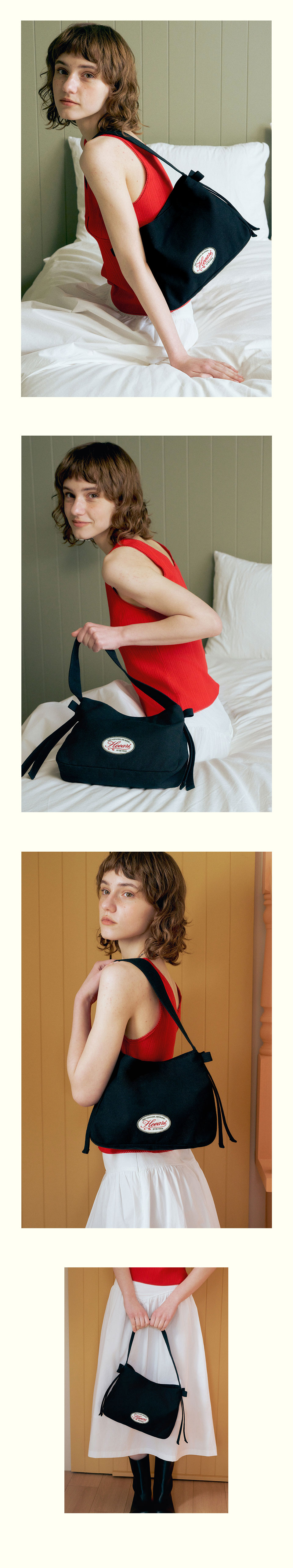 MUSINSA公式 | HEEARI Lily Ribbon Tote Bag_Black