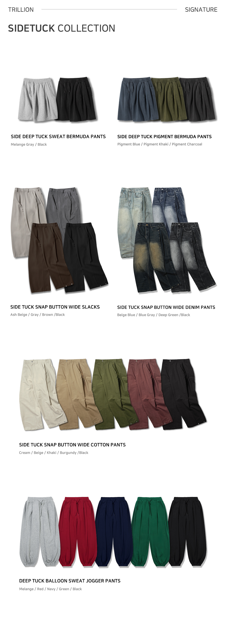 【KOOLOSET】Side Dip Tuck Cotton Bermuda Pants MUSINSA | TRILLION Side Deep Tuck Sweat Bermuda Shorts