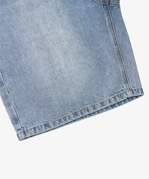 Washed Half Denim Pants (LIGHT BLUE) thumbnail 7