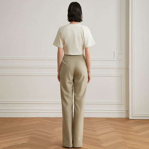YY Lace-up straight pants