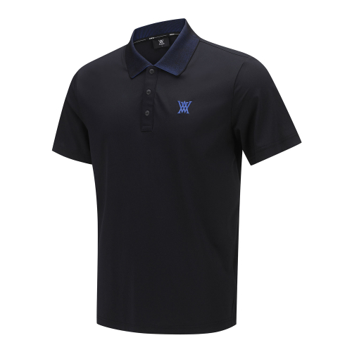 MEN COLLAR POINT SHORT T-SHIRT BK