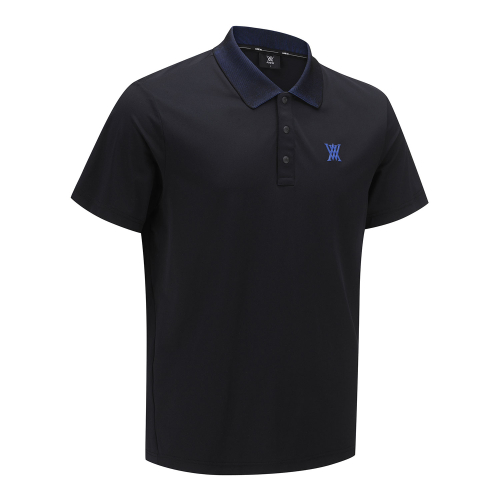 MEN COLLAR POINT SHORT T-SHIRT BK