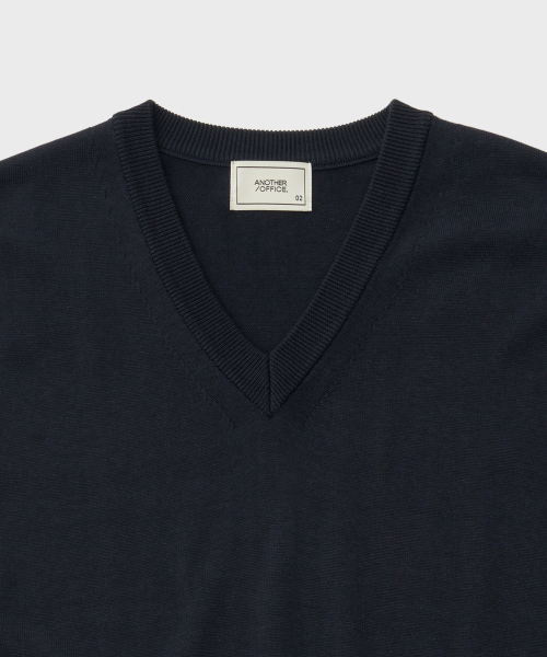 Layer Silk Knit Vest Dark Navy