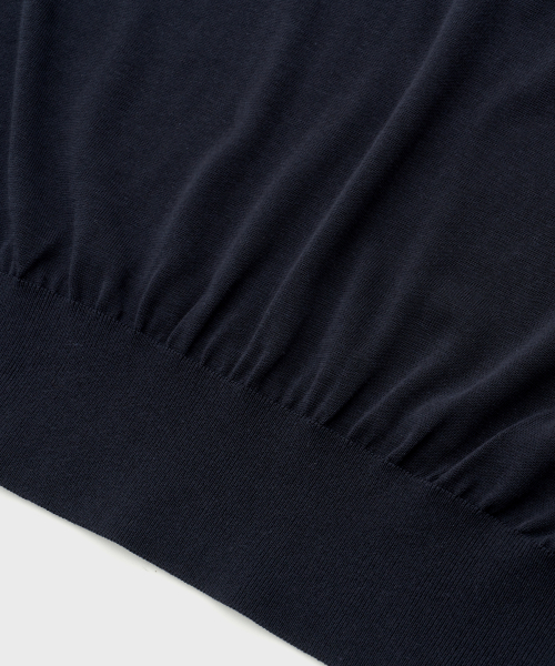 Layer Silk Knit Vest Dark Navy