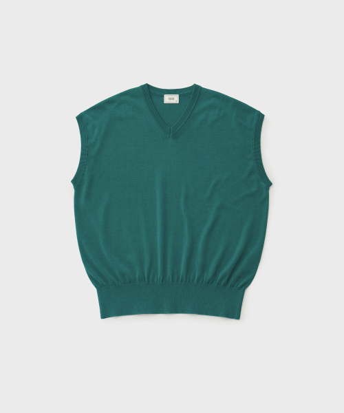 Layer Silk Knit Vest Turquise